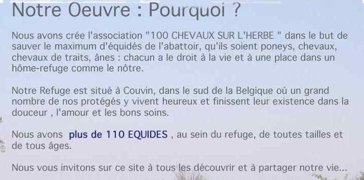 But de l'Association 100 Chevaux sur l'Herbe
