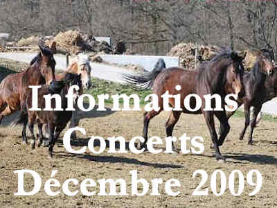 Informations Concerts Décembre 2009